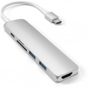 Satechi USB-C Multiport Adapter V2 - мултифункционален хъб за свързване на допълнителна периферия за компютри с USB-C (сребрист) 1