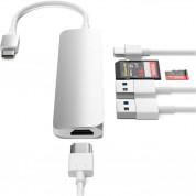 Satechi USB-C Multiport Adapter V2 - мултифункционален хъб за свързване на допълнителна периферия за компютри с USB-C (сребрист) 8
