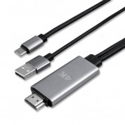 4smarts USB-C to HDMI Cable (Charging function) - кабел за свързване и зареждане от USB-C към HDMI за мобилни устройства с USB-C (черен)