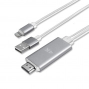 4smarts Lightning to HDMI Cable (Charging Function) - кабел за свързване и зареждане от Lightning към HDMI за мобилни устройства с Lightning (бял)