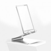 Baseus Suspension Glass Desktop Bracket - елегантна поставка за бюро и гладки повърхности за смартфони и таблети (сребрист) 2