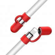 Baseus Apple Pencil Silicone Holder - силиконова поставка за Apple Pencil (червен) 3