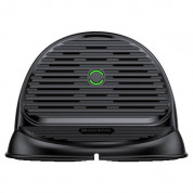Baseus Horizontal Desktop Wireless Charger - поставка (пад) за безжично зареждане с технология за бързо зареждане за Qi съвместими устройства (черен)