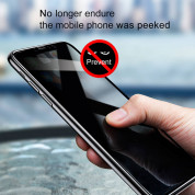Baseus Privacy 3D Tempered Glass (SGAPIPHX-TG01) - калено стъклено защитно покритие с извити ръбове и определен ъгъл на виждане за целия дисплея на iPhone 11 Pro, iPhone XS, iPhone X (черен-прозрачен) 1
