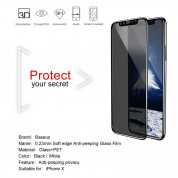 Baseus Privacy 3D Tempered Glass (SGAPIPHX-TG01) for iPhone 11 Pro, iPhone XS, iPhone X (black-clear) 2