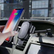 Baseus Heukji Wireless Charger Gravity Car Mount - поставка за таблото на кола с безжично зареждане за Qi съвместими смартфони (черен) 9