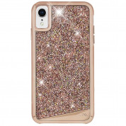 CaseMate Brilliance Case - кейс с висока защита и кристали за iPhone XR (розово злато)
