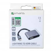 4smarts Lightning to HDMI Adapter 6cm. - адаптер за свързване от Lightning към HDMI вход за мобилни устройства с Lightning (сив) 1