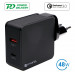 4smarts Travel Charger Set VoltPlug QC/PD 48W - захранване за ел. мрежа с USB-A изход и USB-C изход с адаптори за USA и UK стандарт (48W) (черен) 1
