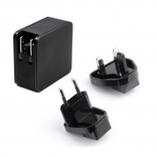 4smarts Travel Charger Set VoltPlug QC/PD 48W - захранване за ел. мрежа с USB-A изход и USB-C изход с адаптори за USA и UK стандарт (48W) (черен) 5