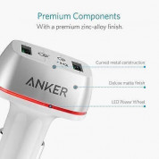 Anker PowerDrive+ 2 Ports Quick Charge 3.0 42W Dual USB Car Charger with PowerIQ (white) 3
