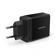 Anker PowePort 2 24W USB Charger с PowerIQ и VoltageBoost - захранване с два USB изхода, технология за бързо зареждане и microUSB кабел (черен) 3