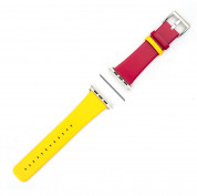 4smarts Leather Duett Wrist Band  for Apple Watch 42mm, 44mm (yellow-red)