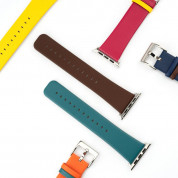 4smarts Leather Duett Wrist Band - кожена каишка за Apple Watch 42мм, 44 мм (кафяв-син) 3
