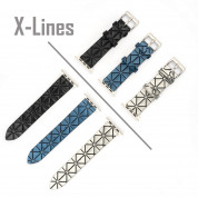 4smarts X-Lines Wrist Band - кожена каишка за Apple Watch 42мм, 44 мм (черен) 3