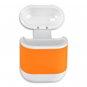 4smarts Wireless Charging Case - предпазен калъф за безжично зареждане за Apple Airpods (бял-оранжев)