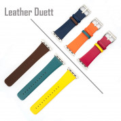 4smarts Leather Duett Wrist Band - кожена каишка за Apple Watch 38мм, 40мм (жълт-червен) 3