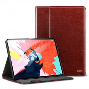 ESR Premium Intelligent Leather Case - кожен калъф и поставка за iPad Pro 11 (2018) (кафяв)