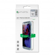 4smarts 360° Protection Set - тънък силиконов кейс и стъклено защитно покритие за дисплея на Samsung Galaxy J4 Plus (прозрачен)