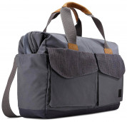 Case Logic Lodo Satchel Travel Bag LODB-115GRA - елегантна чанта с дръжки и презрамка за MacBook Pro 15 и лаптопи до 15.6 инча (тъмносив)