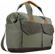 Case Logic Lodo Satchel Travel Bag LODB-115GRA - елегантна чанта с дръжки и презрамка за MacBook Pro 15 и лаптопи до 15.6 инча (зелен)