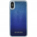 Guess Glitter Hard Case - дизайнерски кейс с висока защита за Apple iPhone XS, iPhone X (тъмносин) 1
