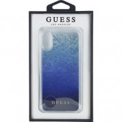 Guess Glitter Hard Case - дизайнерски кейс с висока защита за Apple iPhone XS, iPhone X (тъмносин) 2