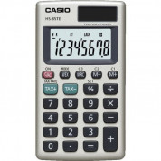 Casio HS85TE 8 Digit Calculator - джобен калкулатор с двойно захранване (сив)