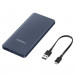 Samsung Universal Battery Pack EB-P3020CS 5000mAh - външна батерия с MicroUSB кабел и USB-C адаптер за мобилни устройства (тъмносин)  4