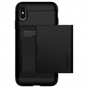 Spigen Slim Armor Case CS - хибриден кейс с отделение за кр. карти и най-висока степен на защита за iPhone XS Max (черен) 3