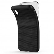 Spigen Liquid Air Case - силиконов (TPU) калъф с висока степен на защита за iPhone XR (черен-мат)  5