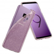 Spigen Liquid Crystal Glitter Case - тънък силикнов (TPU) калъф за Samsung Galaxy S9 (розов)  4
