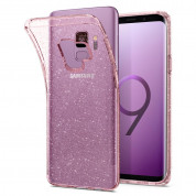 Spigen Liquid Crystal Glitter Case - тънък силикнов (TPU) калъф за Samsung Galaxy S9 (розов)  1