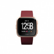 Fitbit Versa (NFC) - умен фитнес часовник с известия и следене на дневната и нощна активност на организма за iOS, Android и Windows Phone (червен-розово злато)