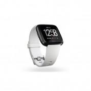 Fitbit Versa (NFC) - умен фитнес часовник с известия и следене на дневната и нощна активност на организма за iOS, Android и Windows Phone (бял-черен)