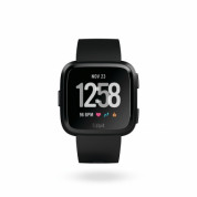 Fitbit Versa (NFC) - умен фитнес часовник с известия и следене на дневната и нощна активност на организма за iOS, Android и Windows Phone (черен)