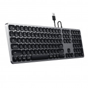 Satechi Wired Aluminum Keyboard with Numeric Keypad - качествена алуминиева жична клавиатура за Mac (тъмносив)