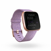 Fitbit Versa Special Edition (NFC) - умен фитнес часовник с известия и следене на дневната и нощна активност на организма за iOS, Android и Windows Phone (лилав-розово злато) (плетена каишка) 4