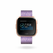 Fitbit Versa Special Edition (NFC) - умен фитнес часовник с известия и следене на дневната и нощна активност на организма за iOS, Android и Windows Phone (лилав-розово злато) (плетена каишка) 1