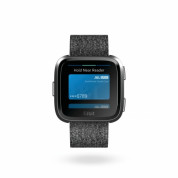 Fitbit Versa Special Edition (NFC) - умен фитнес часовник с известия и следене на дневната и нощна активност на организма за iOS, Android и Windows Phone (сив) (плетена каишка) 1