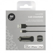 Goji Car Charger 2.4A with Lightning Cable - зарядно за кола с USB 2.4A и Lightning кабел за всички продукти на Apple с Lightning