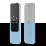 Elago R2 Slim Case - удароустойчив силиконов калъф за Apple TV Siri Remote (бял-фосфоресциращ)