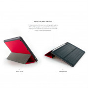 Uniq Tri-Fold Case - кожен кейс и поставка с отделение за Apple Pencil за iPad 6 (2018), iPad 5 (2017) (черен) 2