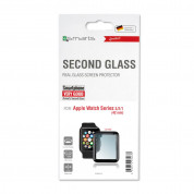 4smarts Second Glass Curved Colour Frame - калено стъклено защитно покритие с извити ръбове за дисплея на Apple Watch 42мм (черен-прозрачен) 1