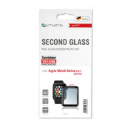 4smarts Second Glass Curved Colour Frame - калено стъклено защитно покритие с извити ръбове за дисплея на Apple Watch 38мм (черен-прозрачен) 1