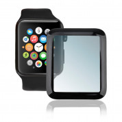 4smarts Second Glass Curved Colour Frame - калено стъклено защитно покритие с извити ръбове за дисплея на Apple Watch 38мм (черен-прозрачен)