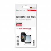 4smarts Second Glass Curved Colour Frame - калено стъклено защитно покритие с извити ръбове за дисплея на Apple Watch 44мм (черен-прозрачен) 1