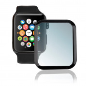 4smarts Second Glass Curved Colour Frame - калено стъклено защитно покритие с извити ръбове за дисплея на Apple Watch 44мм (черен-прозрачен)