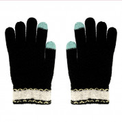 Зимни дамски плетени ръкавици за тъч екрани Size M/L (черни) 1