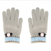 Зимни дамски плетени ръкавици за тъч екрани Size M/L (сиви)